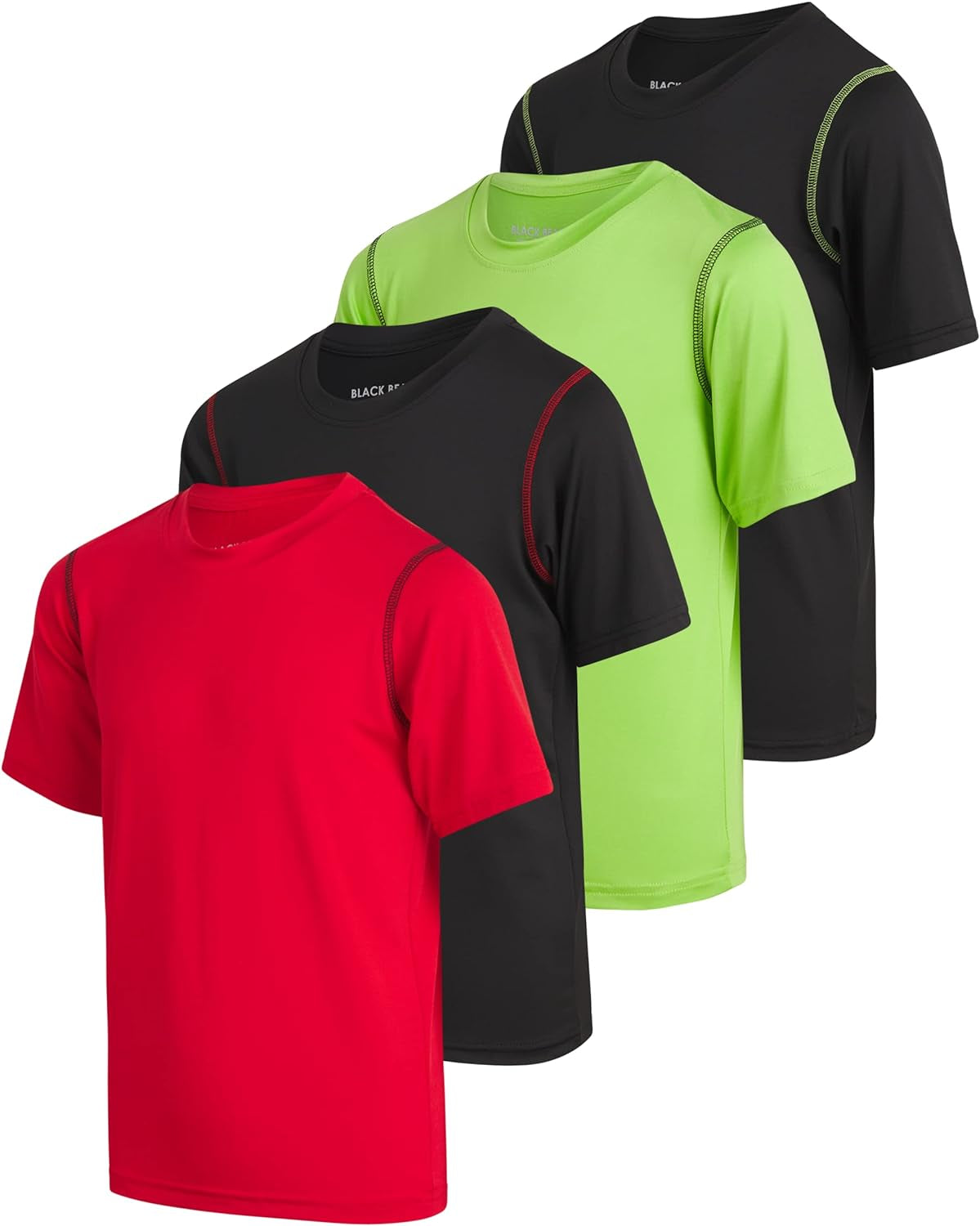 Boys’ Athletic T-Shirt – 4 Pack Active Performance Dry-Fit Sports Tee (4-18)